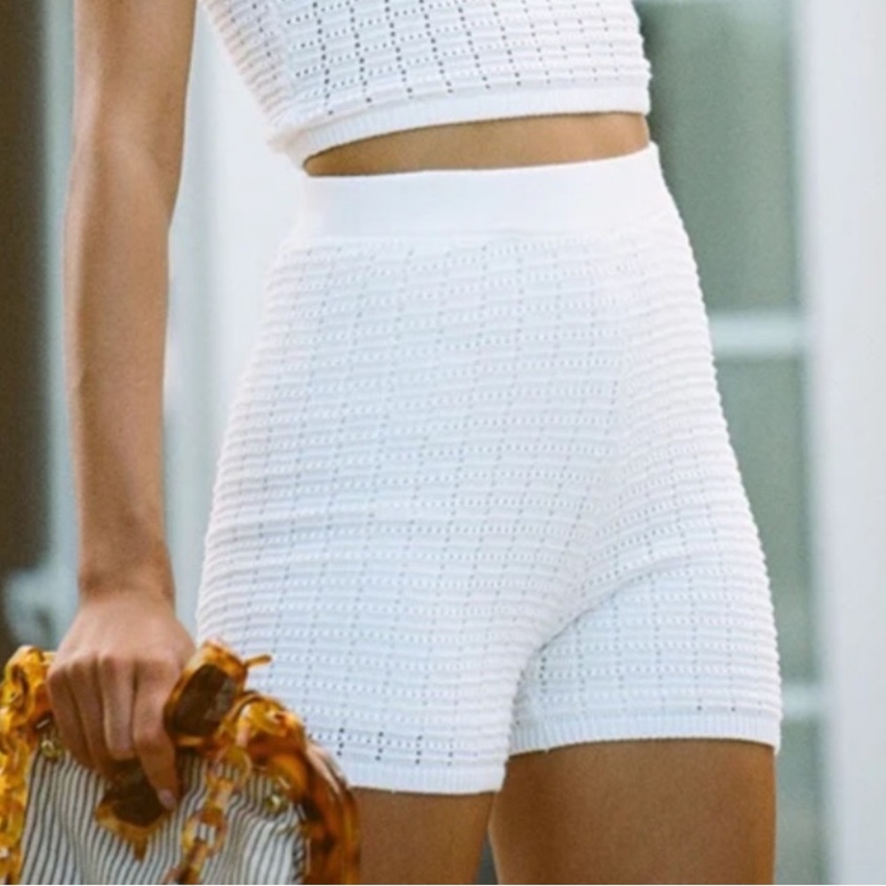 Sabo Mao Knit Shorts White Sweater Shorts